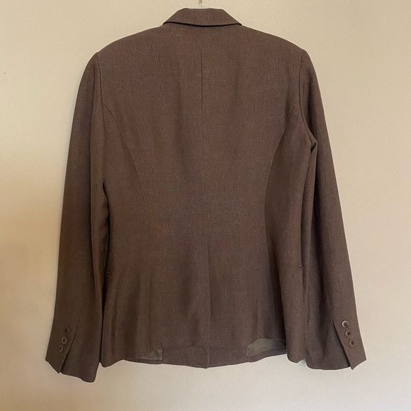 Donna Karan Brown Linen Skirt Suit Set Size 8 - Picture 5 of 16